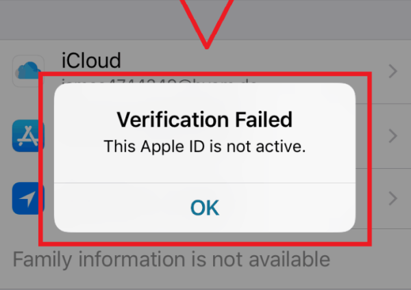 Apple ID is not active