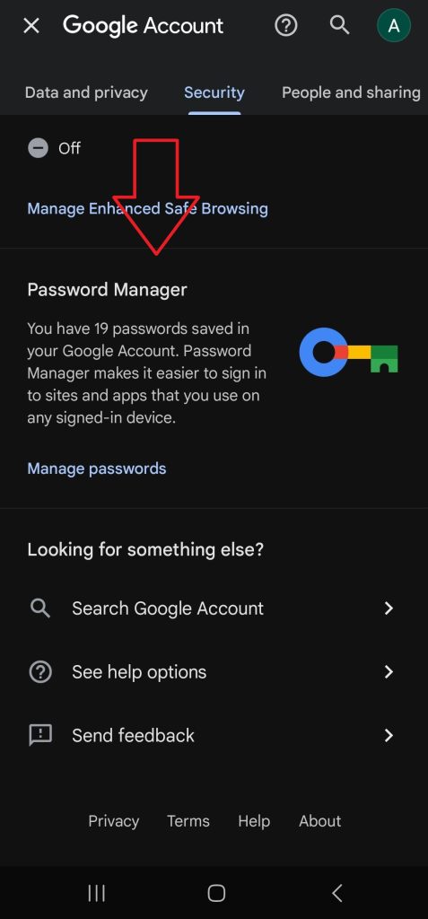 Manage passwords